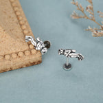 Sterling Silver Scuba Diver 16G Flat Back Stud Earrings