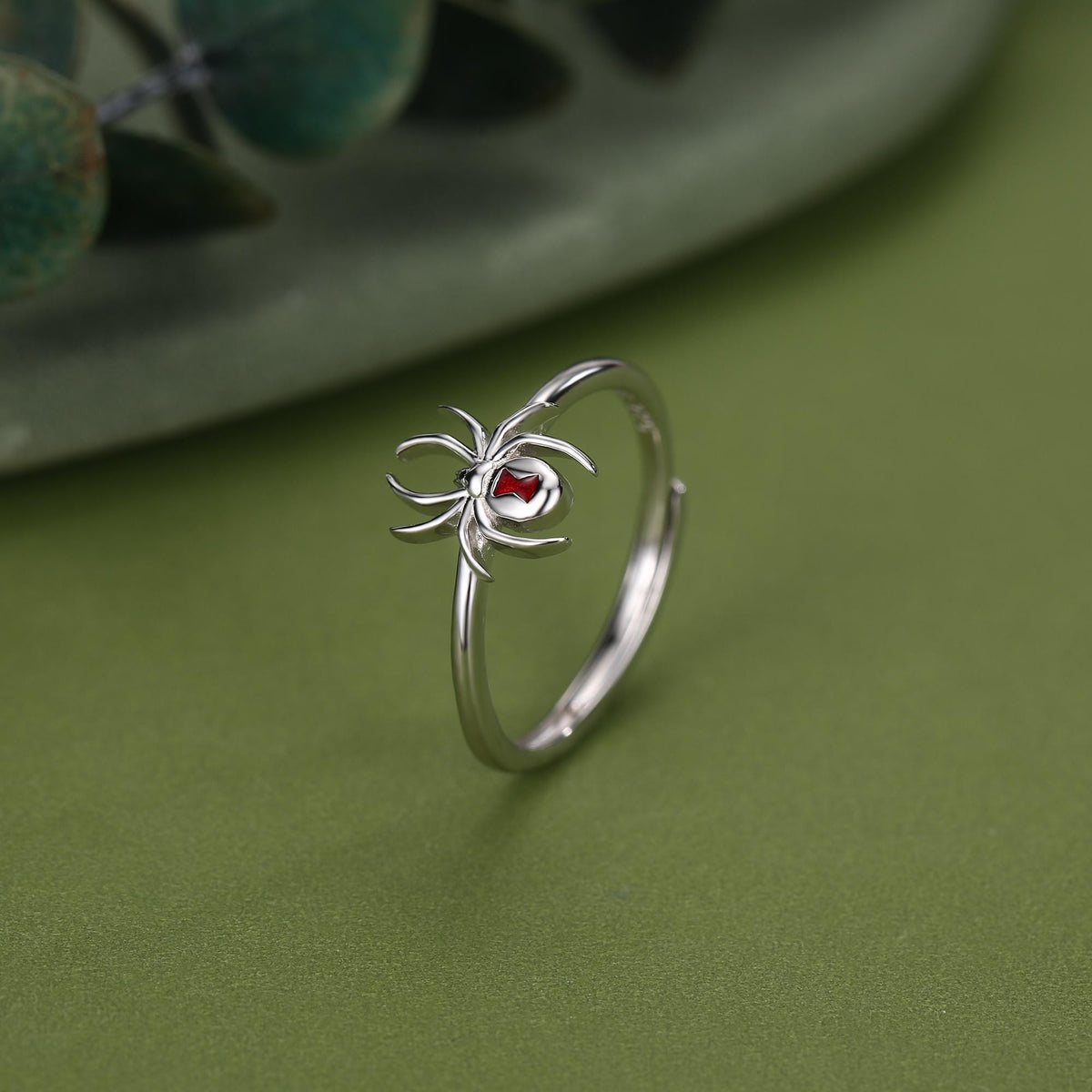 Sterling Silver Black Widow Spider Ring