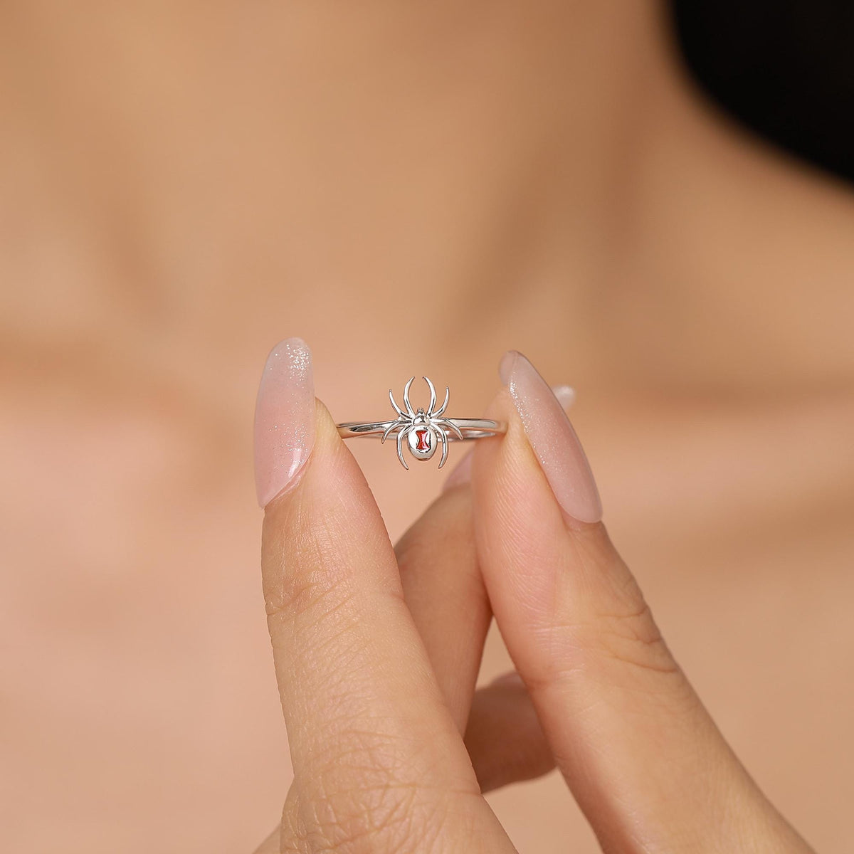Sterling Silver Black Widow Spider Ring