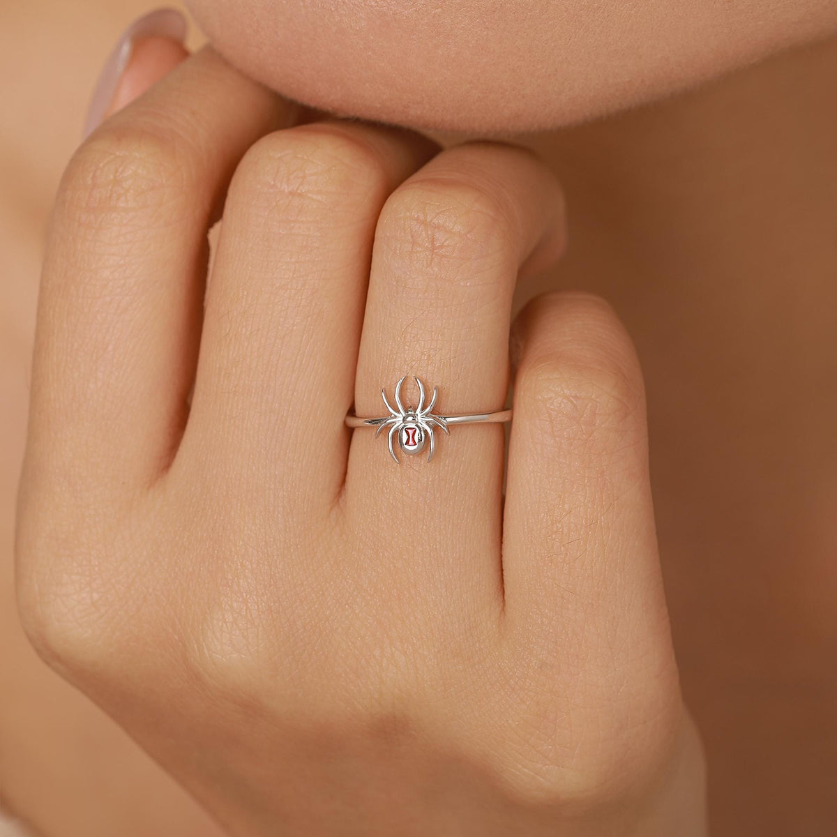 Sterling Silver Black Widow Spider Ring
