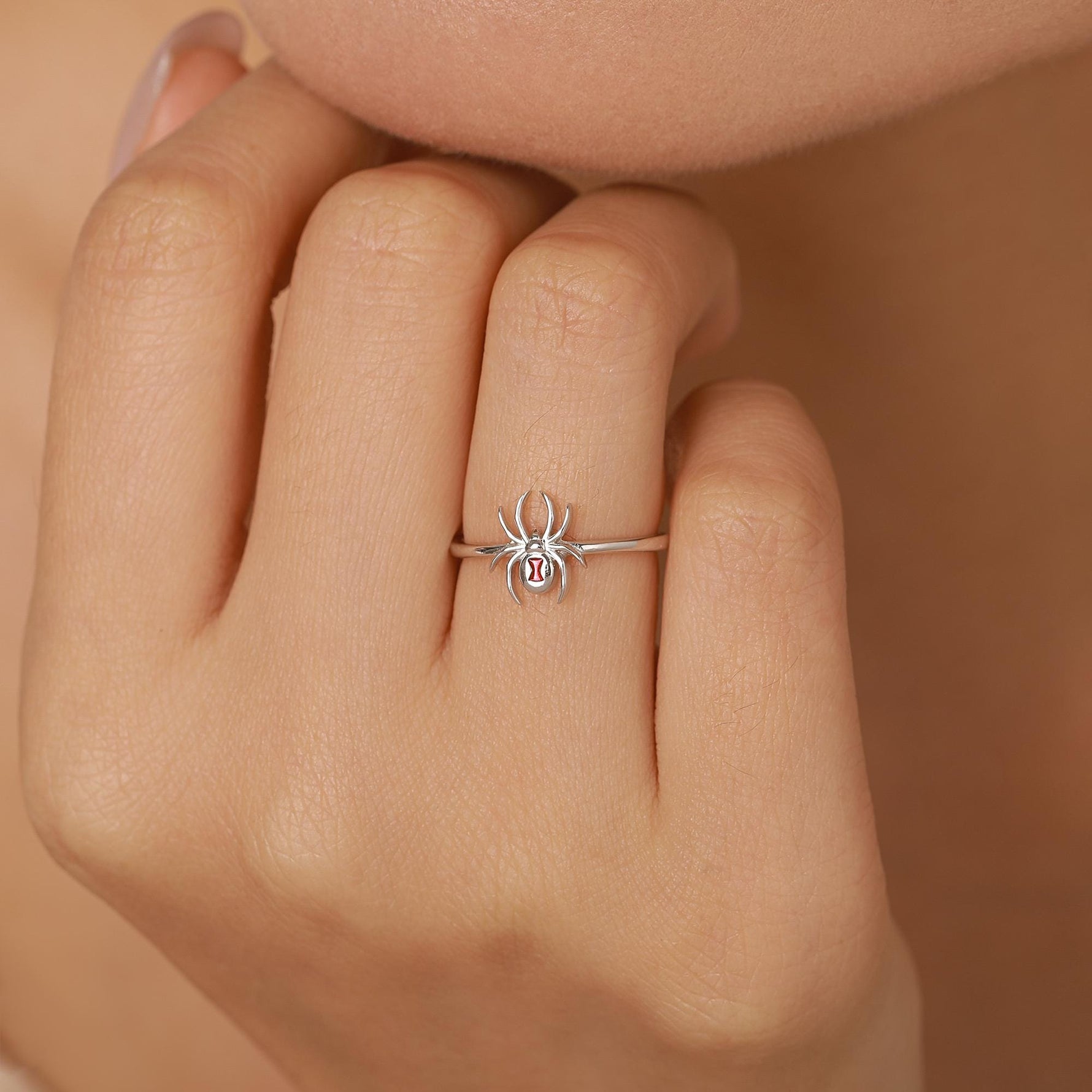 Sterling Silver Black Widow Spider Ring