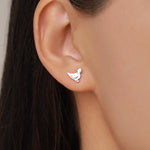 Chicken Stud Earrings in Sterling Silver, Nature Inspired Animal Earrings, Farm Animal Earrings