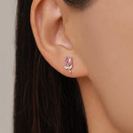 Sterling Silver Tulip Flower CZ Stud Earrings, Silver, Gold or Rose Gold, Pink Tulip Earrings, Floral Earrings, Blossom Earrings, Nature