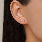 Sterling Silver Weight Lifting Dumbell Stud Earrings, Silver, Gold or Rose Gold, Fun Earrings, Exercise Lover Earrings