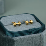Sterling Silver Weight Lifting Dumbell Stud Earrings, Silver, Gold or Rose Gold, Fun Earrings, Exercise Lover Earrings