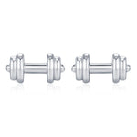 Sterling Silver Weight Lifting Dumbell Stud Earrings, Silver, Gold or Rose Gold, Fun Earrings, Exercise Lover Earrings