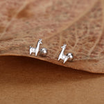 Sterling Silver Llama 18G Screw Back Earrings