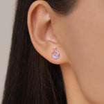 Sterling Silver Mismatched Chemistry Flask Stud Earrings