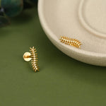 Oxidised Sterling Silver Centipede 16G Flat Back Stud Earrings
