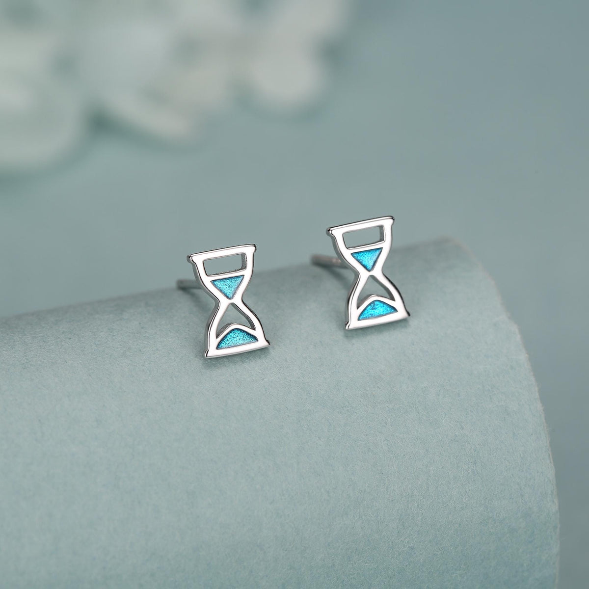Sterling Silver Hourglass Stud Earrings