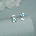 Sterling Silver Hourglass Stud Earrings