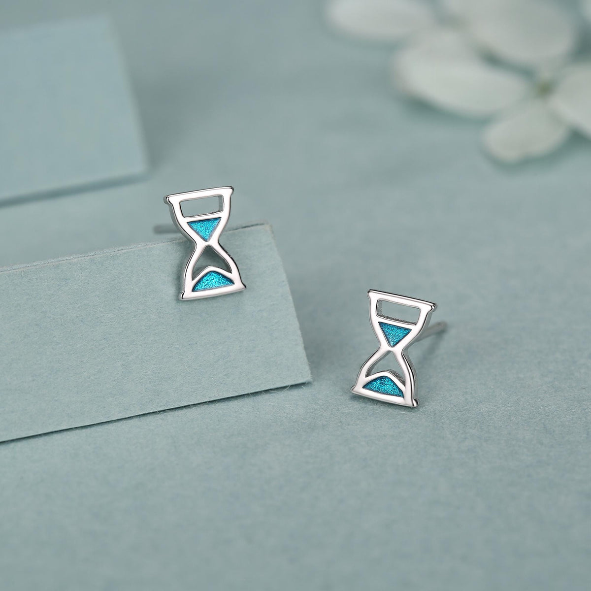 Sterling Silver Hourglass Stud Earrings