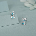 Sterling Silver Hourglass Stud Earrings
