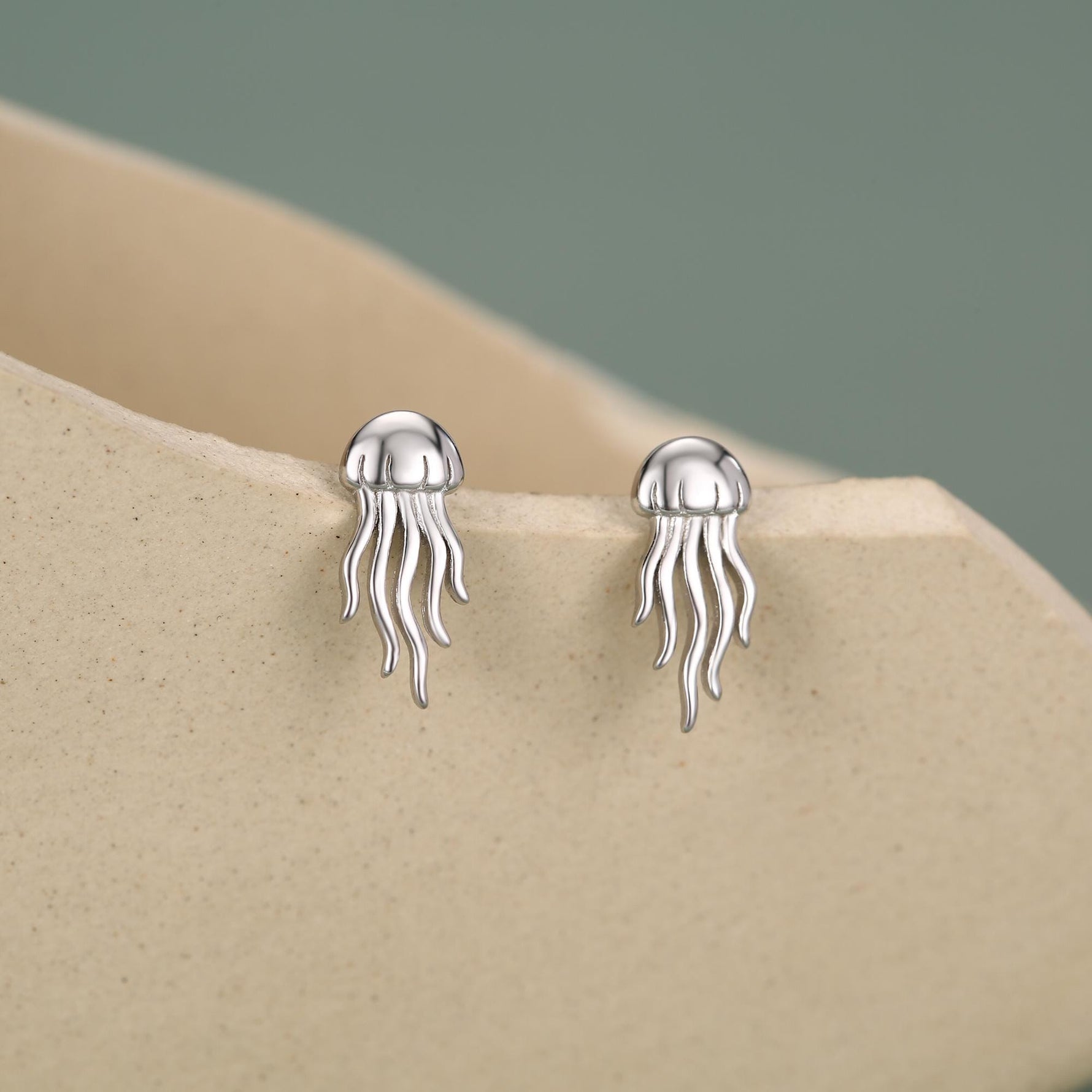 Sterling Silver Jellyfish Stud Earrings