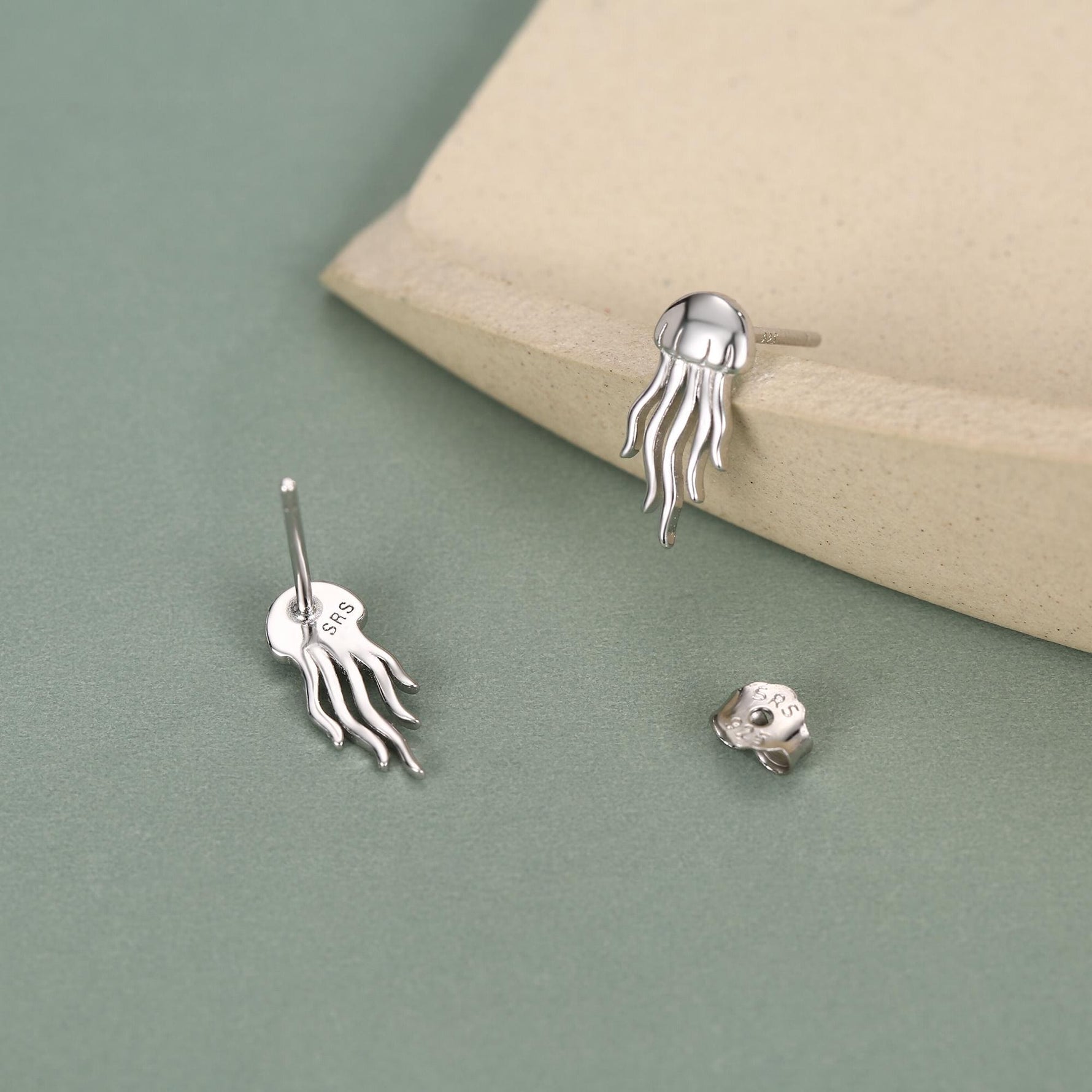Sterling Silver Jellyfish Stud Earrings