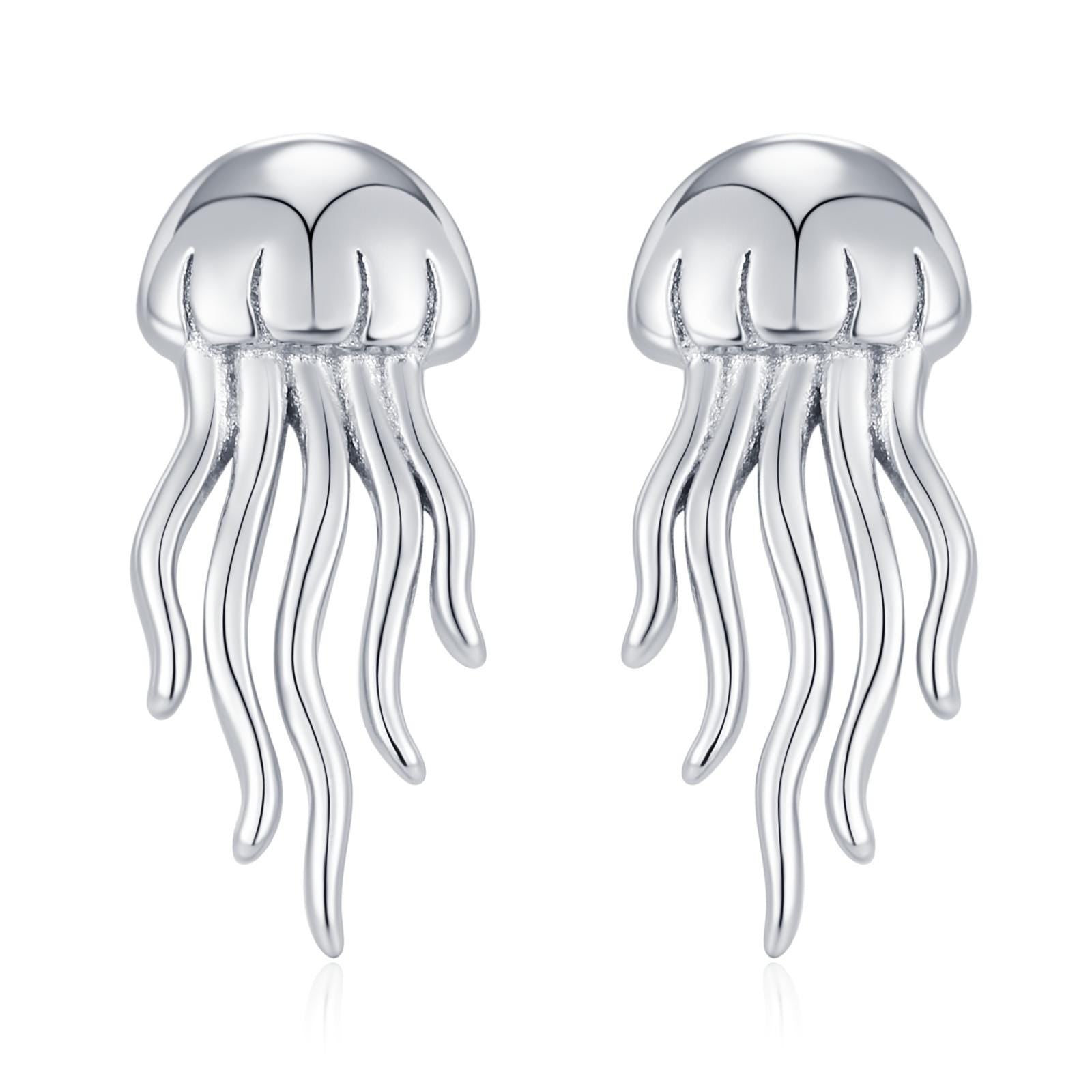 Sterling Silver Jellyfish Stud Earrings