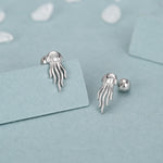 Sterling Silver Jellyfish 18G Screw Back Earrings