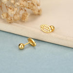 Sterling Silver Rugby Ball 16G Screw Back Stud Earrings