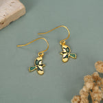 Sterling Silver Enamel Magpie Dangle Hook Earrings