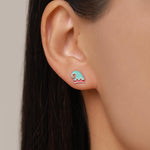 Sterling Silver Enamel Elf Hat Stud Earrings