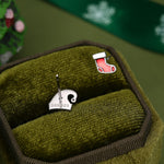 Sterling Silver Christmas Mismatch Stud Earring Single | Santa Hat, Elf Hat, Candy Cane or Stocking Stud