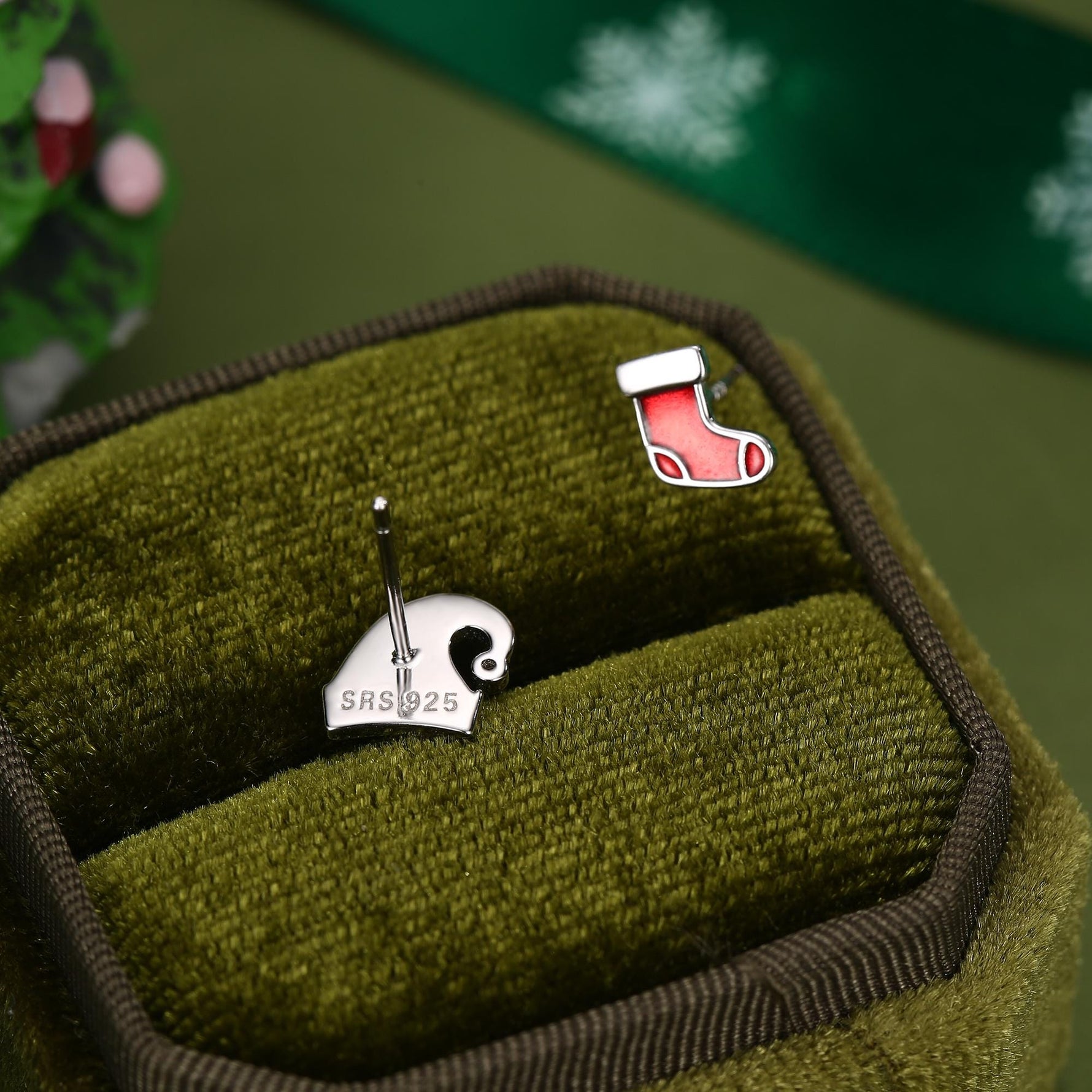 Sterling Silver Christmas Mismatch Stud Earring Single | Santa Hat, Elf Hat, Candy Cane or Stocking Stud