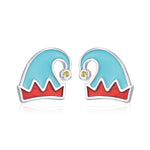 Sterling Silver Enamel Elf Hat Stud Earrings