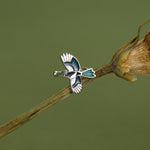 Sterling Silver Enamel Magpie Piercing Free Ear Cuff