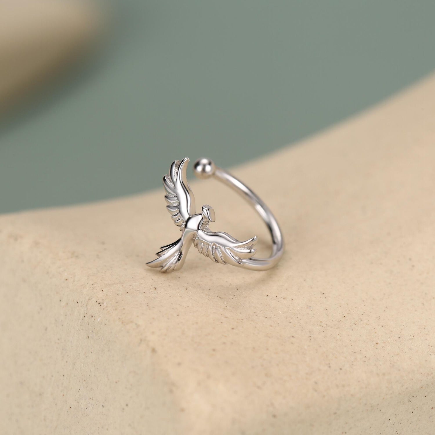 Sterling Silver Phoenix Ear Cuff Piercing Free Ear Wrap