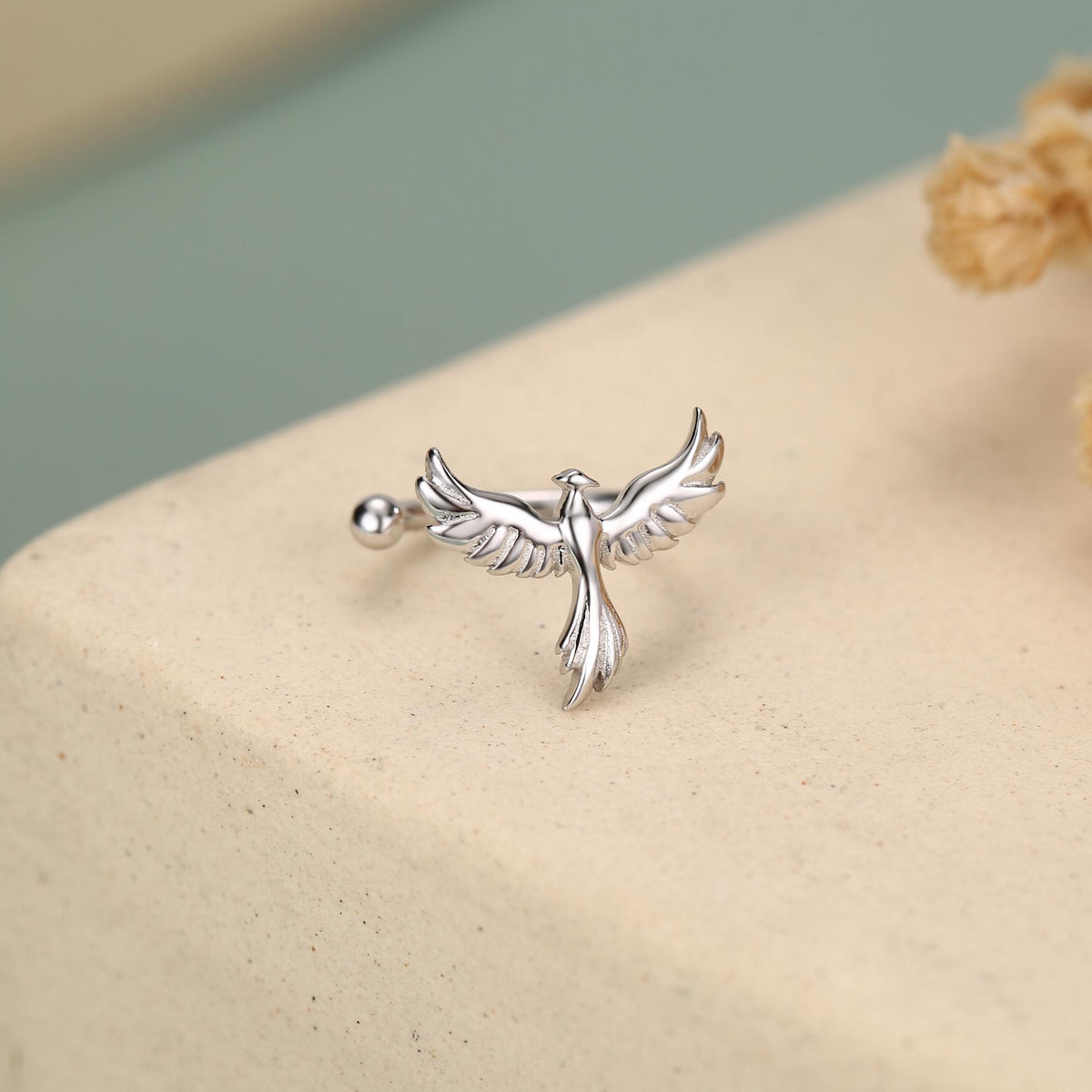 Sterling Silver Phoenix Ear Cuff Piercing Free Ear Wrap