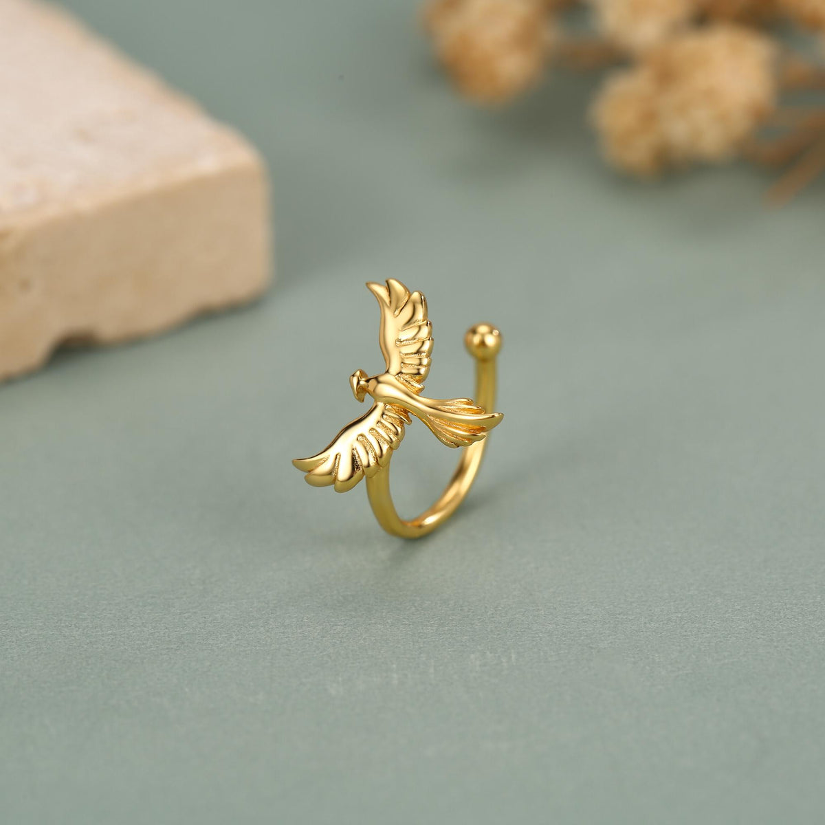 Sterling Silver Phoenix Ear Cuff Piercing Free Ear Wrap