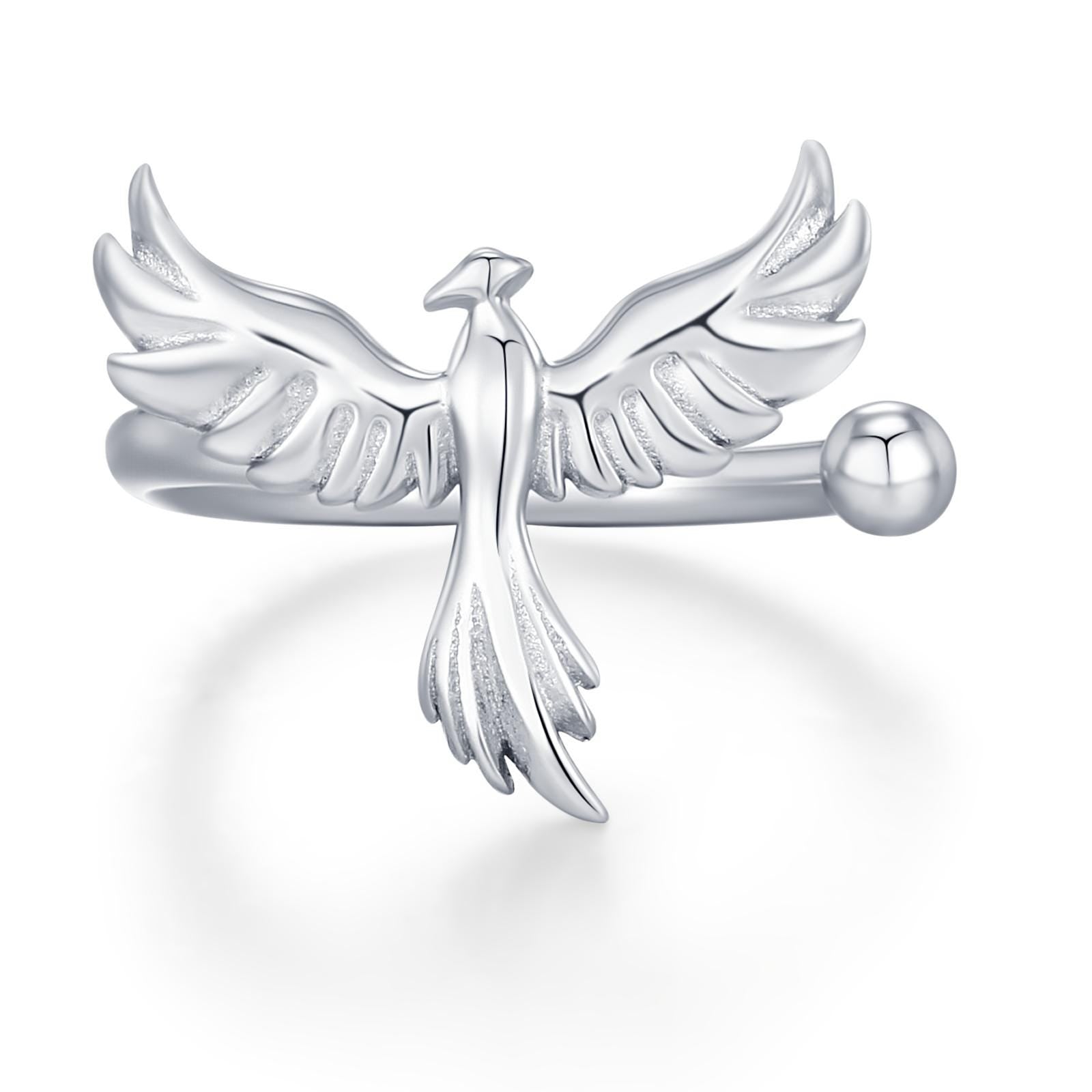 Sterling Silver Phoenix Ear Cuff Piercing Free Ear Wrap