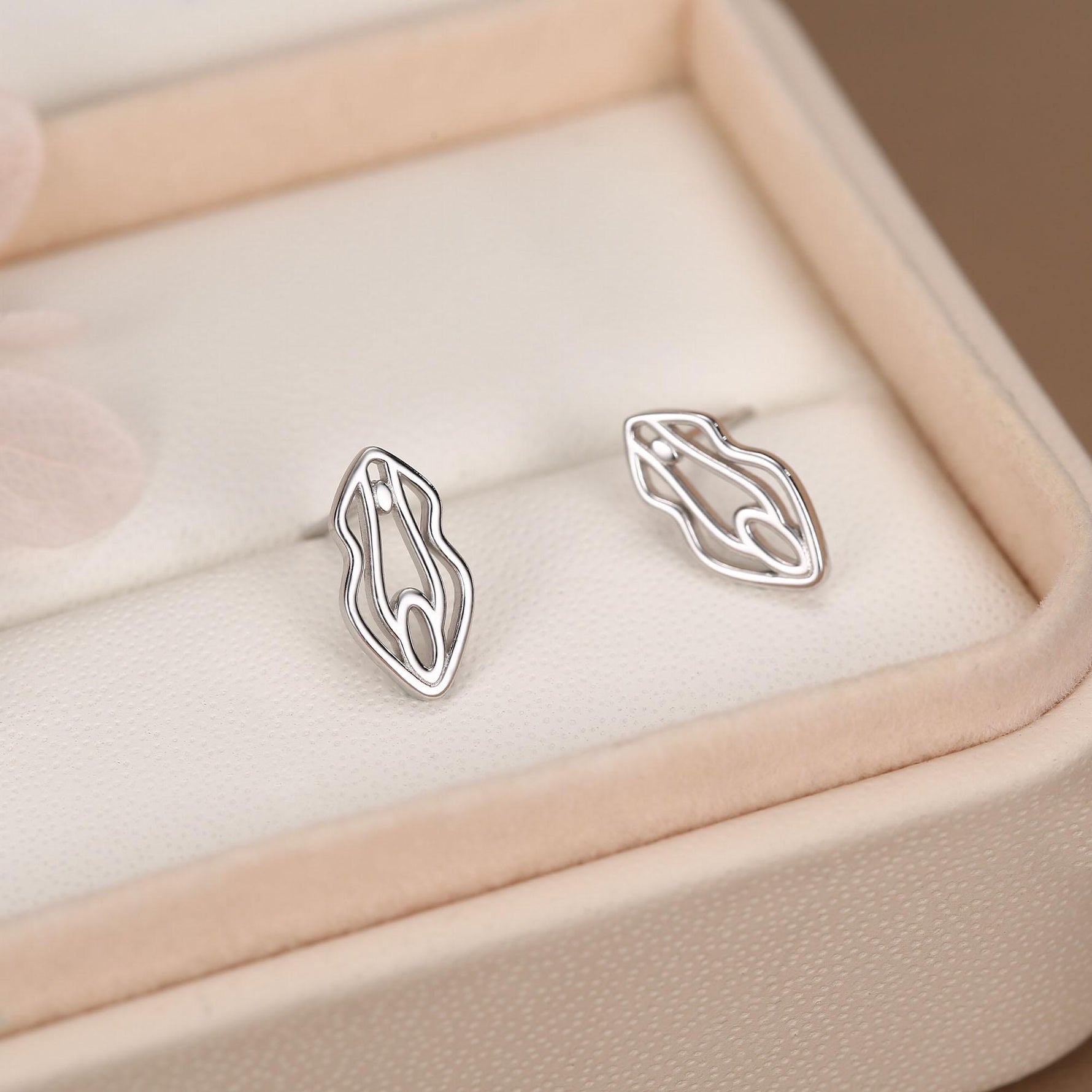 Sterling Silver Female Anatomy Stud Earrings