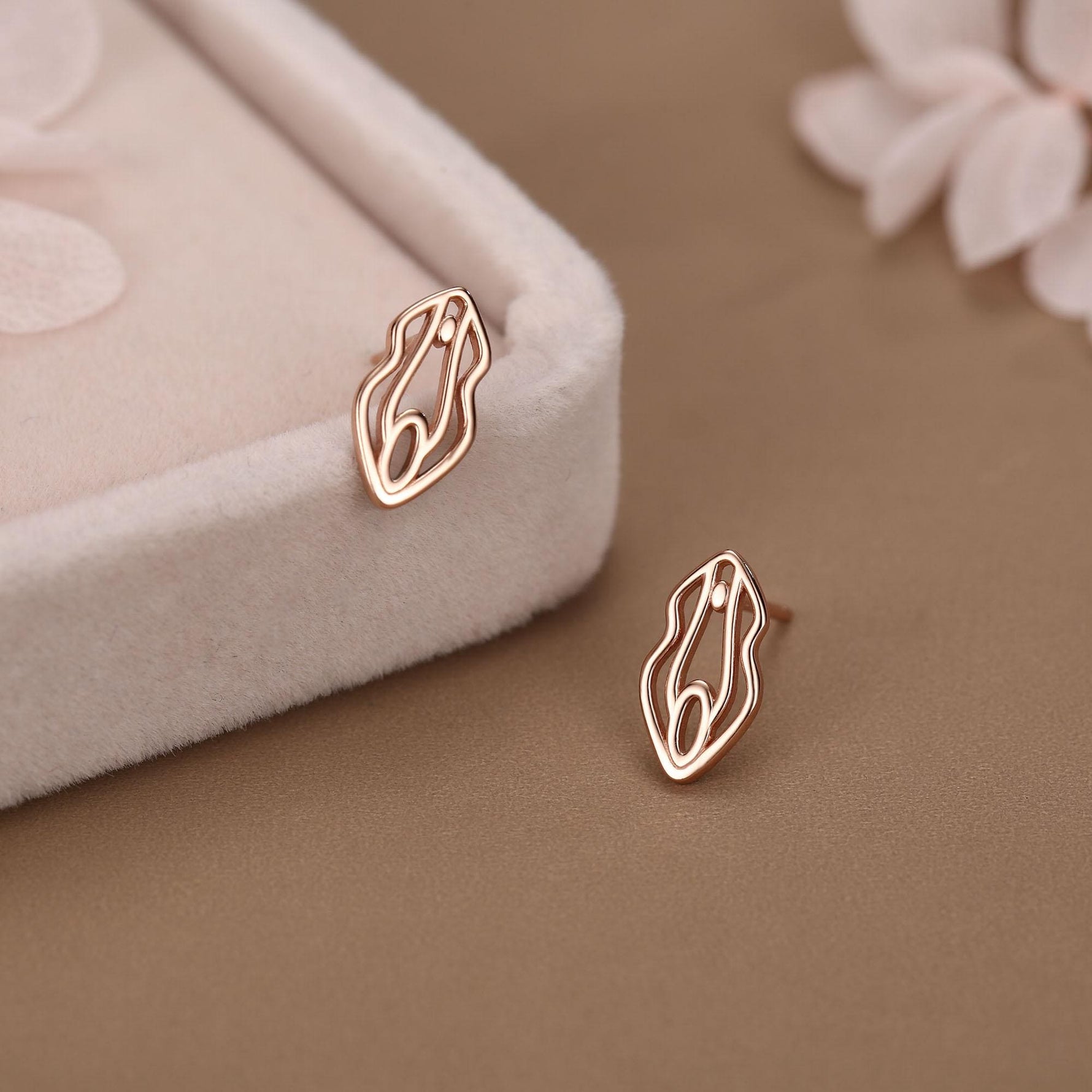 Sterling Silver Female Anatomy Stud Earrings
