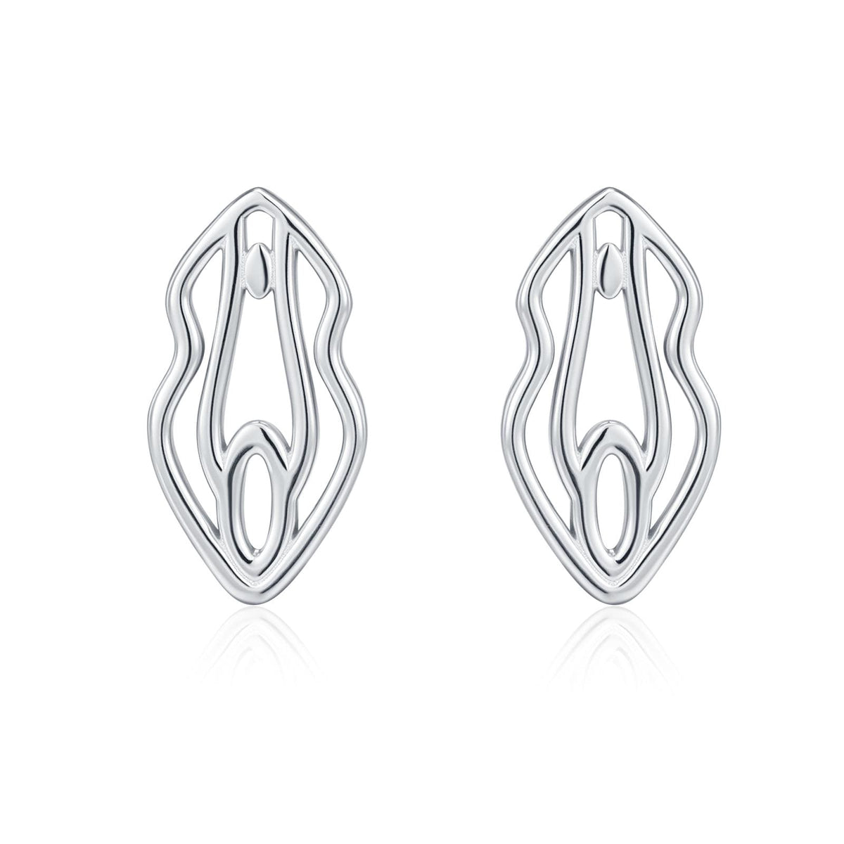 Sterling Silver Female Anatomy Stud Earrings