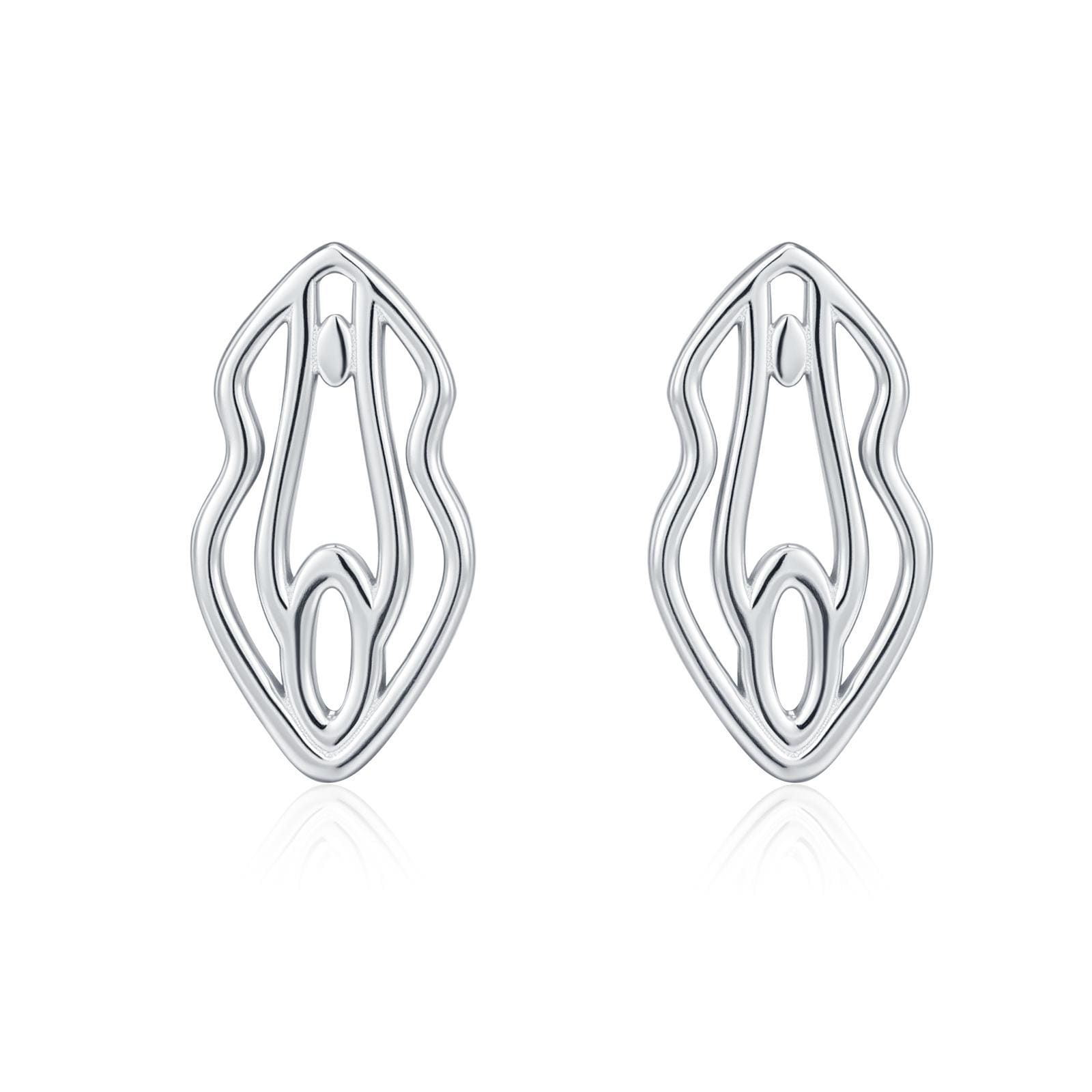 Sterling Silver Female Anatomy Stud Earrings