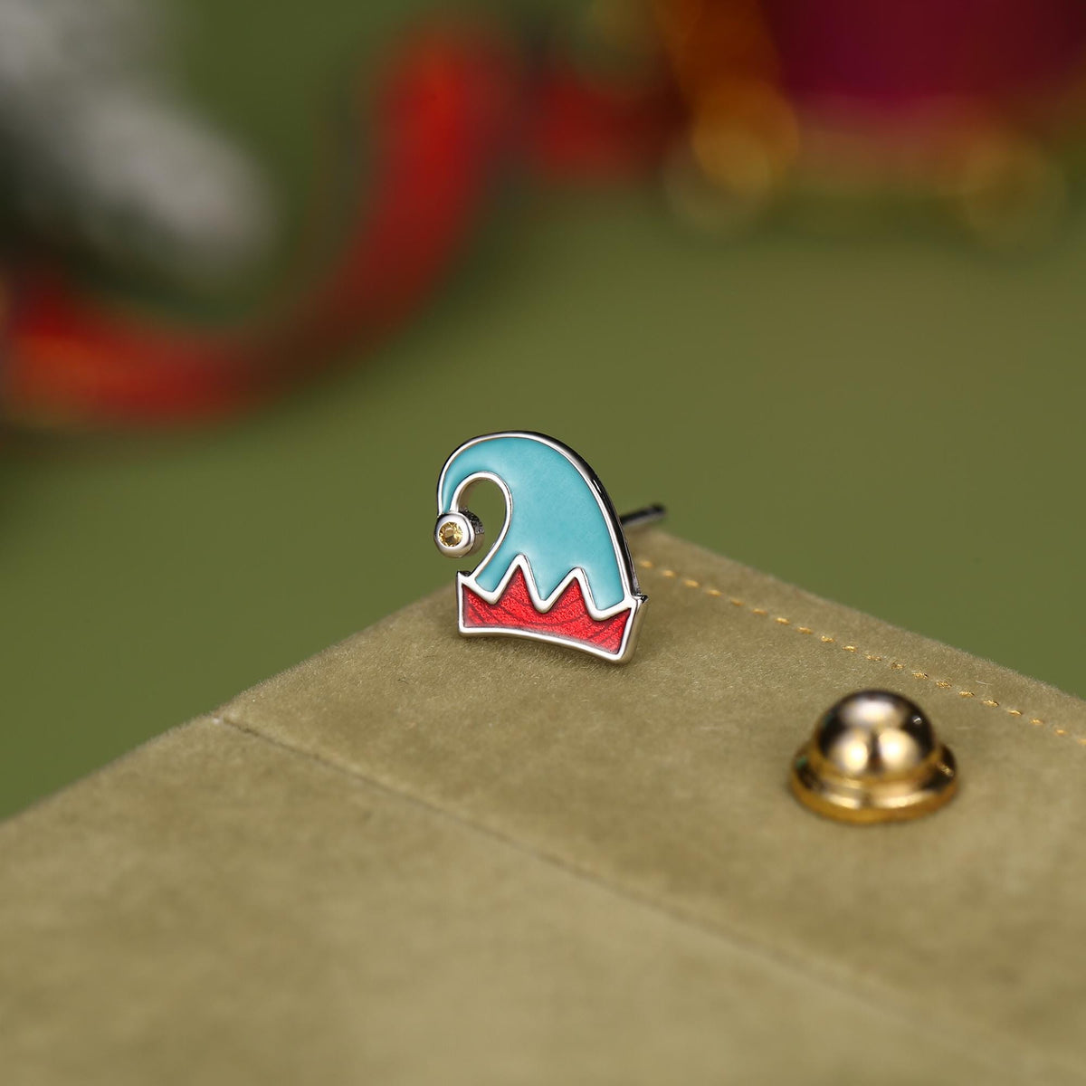Sterling Silver Christmas Mismatch Stud Earring Single | Santa Hat, Elf Hat, Candy Cane or Stocking Stud