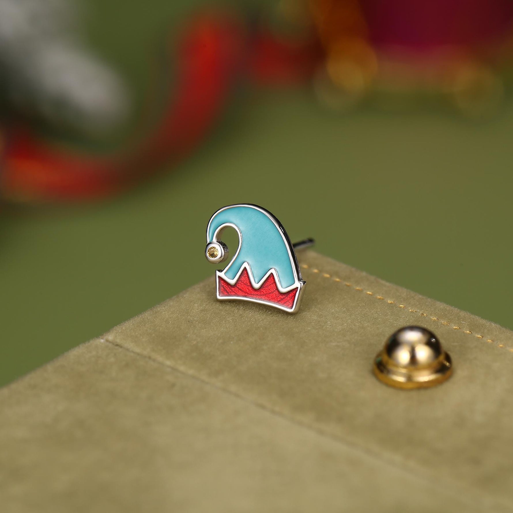 Sterling Silver Christmas Mismatch Stud Earring Single | Santa Hat, Elf Hat, Candy Cane or Stocking Stud
