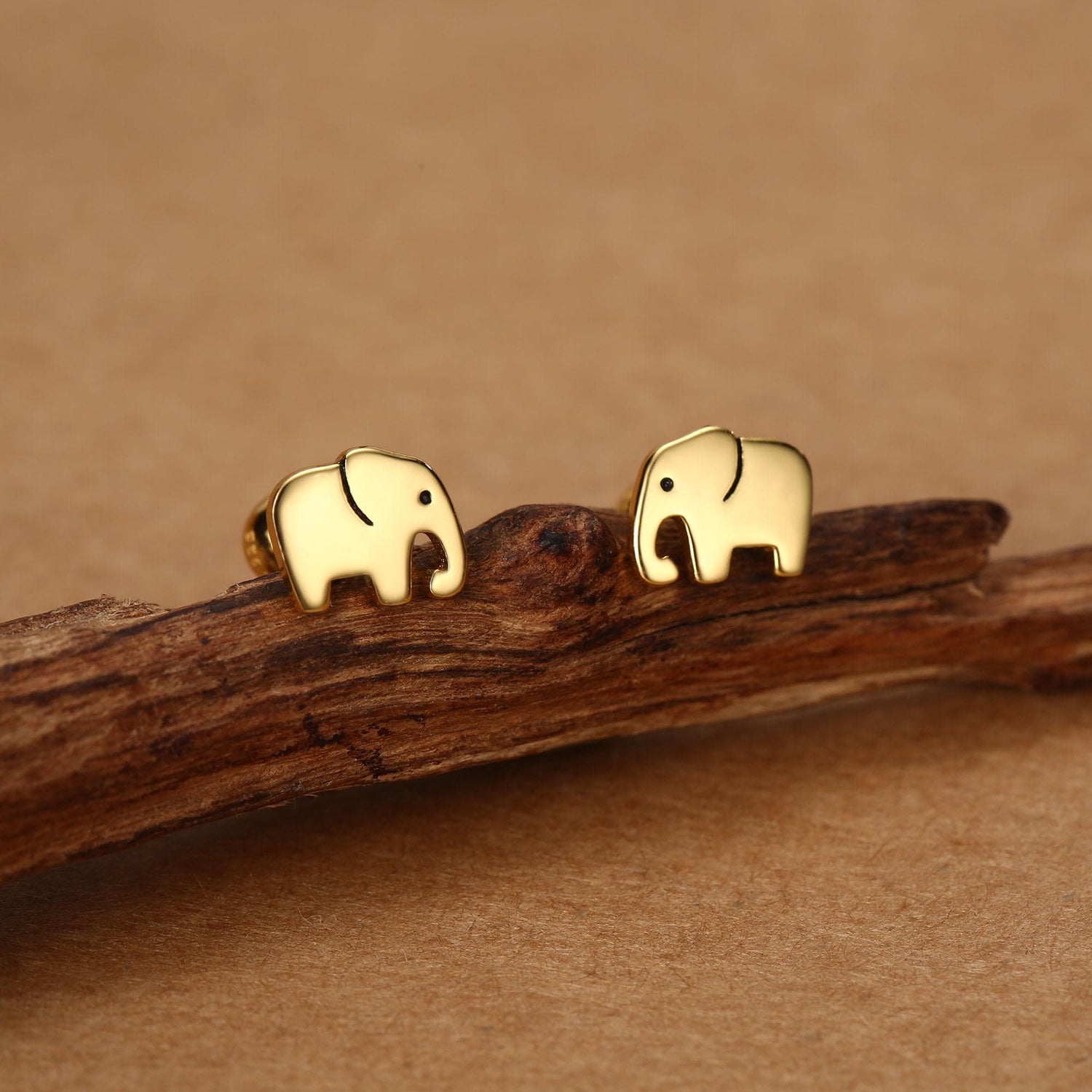 Sterling Silver Elephant 16G Screw Back Flat Back Stud Earrings