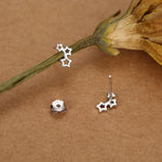 Sterling Silver Triple Star Climber Stud Earrings