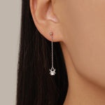 Sterling Silver Asymmetrical Spider Drop Stud Earrings