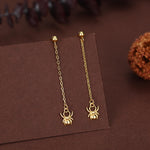 Sterling Silver Spider Chain Drop Stud Earrings