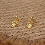 Sterling Silver Spider Drop Stud Earrings
