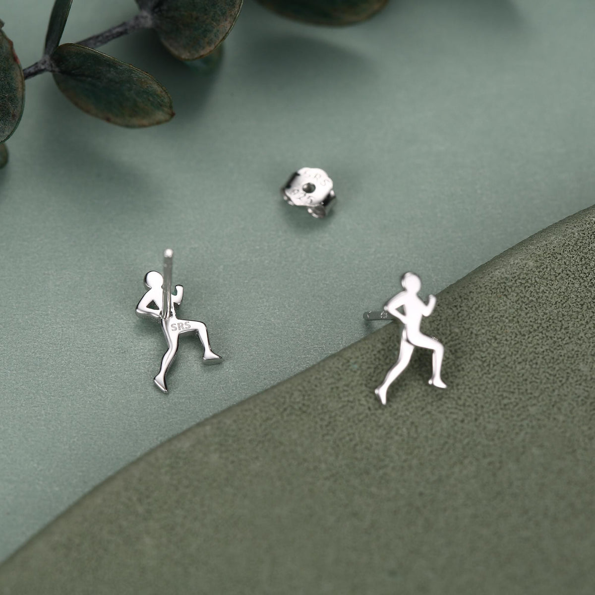 Sterling Silver Runner Stud Earrings