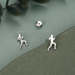 Sterling Silver Runner Stud Earrings