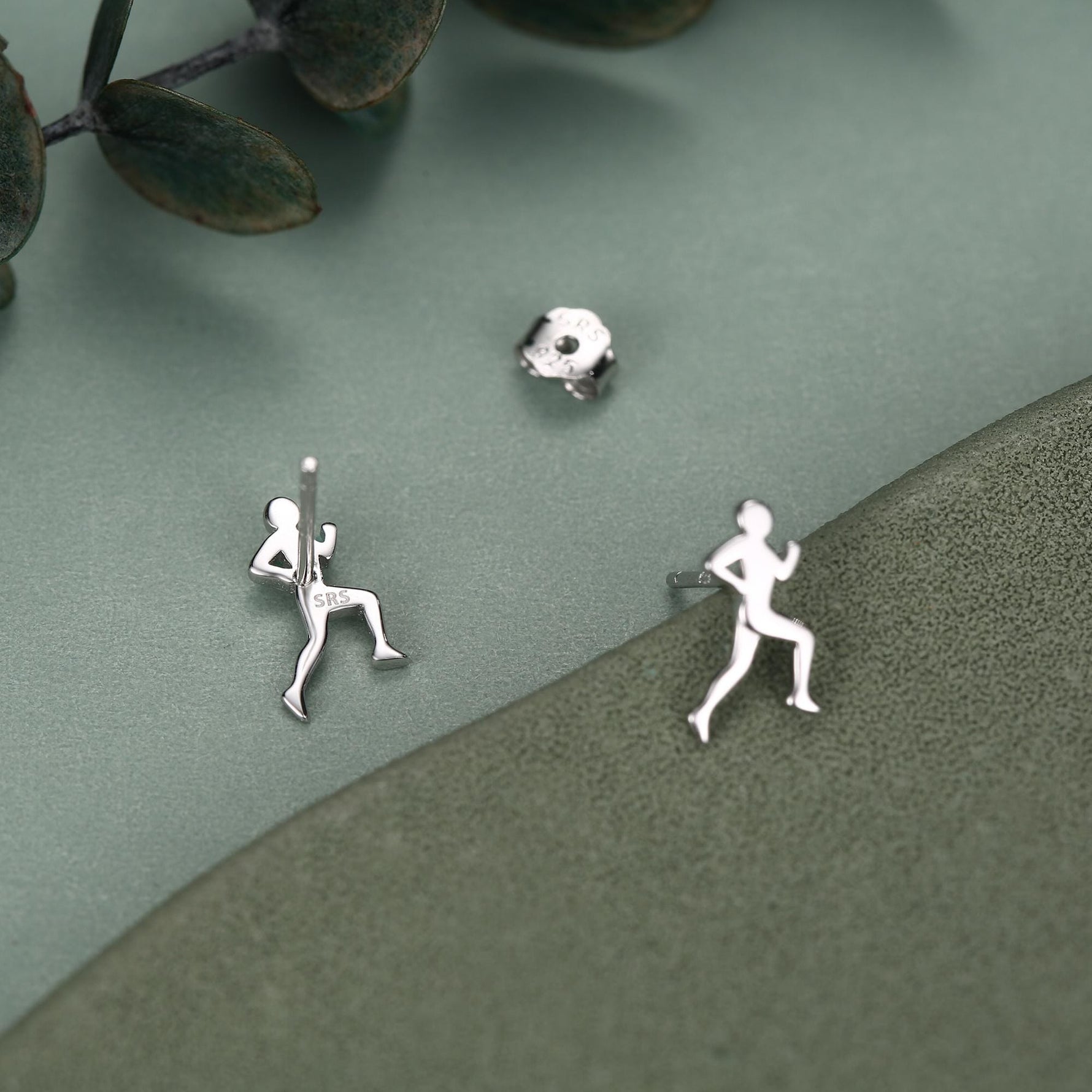 Sterling Silver Runner Stud Earrings