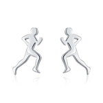 Sterling Silver Runner Stud Earrings