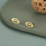 Sterling Silver Rugby Ball Stud Earrings