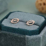 Sterling Silver Rugby Ball Stud Earrings