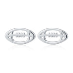 Sterling Silver Rugby Ball Stud Earrings